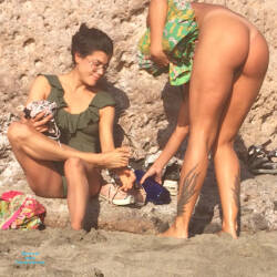 Pic #7 2 Friends On Nude Beach - Nude Girls, Beach, Brunette, Outdoors, Beach Voyeur