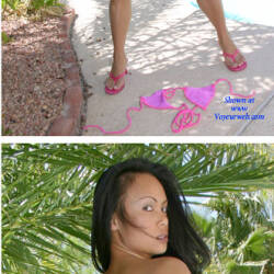 Pic #5 Poolside Pink - Nude Amateurs, Big Tits, Brunette, Outdoors, Shaved, Amateur, High Heels Amateurs