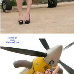 Pic #9 The Plane - Nude Amateurs, Big Tits, Brunette, High Heels Amateurs, Mature, Outdoors, Amateur