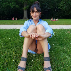 Pic #5 Public Parc In Brussels - Pantieless Girls, Brunette, Public Exhibitionist, Flashing, Outdoors, Bush Or Hairy, Amateur