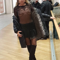 Pic #3 At Milano Mall - Big Tits, Public Exhibitionist, Flashing, Public Place, See Through, Amateur