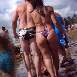 Pic #1 Big Ass In Porta Beach, Recife City - Beach, Brunette, Outdoors, Bikini Voyeur