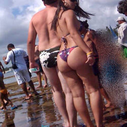 Pic #9 Big Ass In Porta Beach, Recife City - Beach, Brunette, Outdoors, Bikini Voyeur