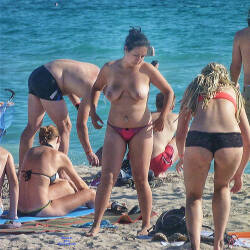 Pic #5 Beach Beauty - Topless Girls, Beach, Big Tits, Brunette, Outdoors, Beach Voyeur