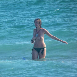 Pic #8 Beach Beauty - Topless Girls, Beach, Big Tits, Brunette, Outdoors, Beach Voyeur