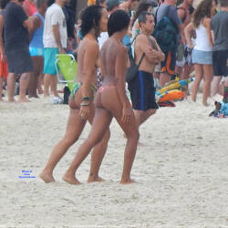 Pic #3 Tanned Lines - Topless Girls, Beach, Brunette, Outdoors, Medium Tits, Beach Voyeur