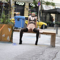 Pic #10 Athens Downtown - Brunette, Public Exhibitionist, Flashing, High Heels Amateurs, Lingerie, Outdoors, Public Place, Bush Or Hairy, Amateur