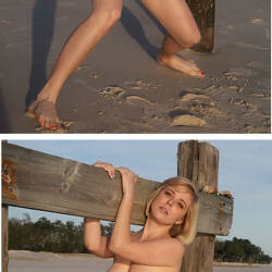 Pic #3 Old Pier - Nude Girls, Big Tits, Blonde, Outdoors, Shaved, Amateur, Beach