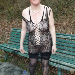 Pic #3 Out In Public Near Lausanne - Big Tits, Public Exhibitionist, Lingerie, Outdoors, See Through, Shaved, Amateur