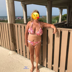 Pic #8 Flashing At The Beach During 4th Of July - Big Tits, Public Exhibitionist, Flashing, Outdoors, Wife/wives, Amateur