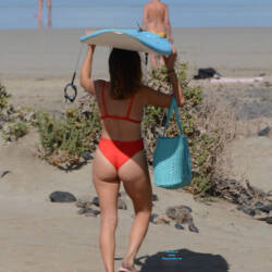 Pic #7 Surfer Girl - Beach, Brunette, Outdoors, Bikini Voyeur