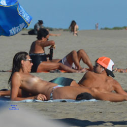 South Of France On Beach This Summer 2 - Topless Girls, Beach, Brunette, Outdoors, Beach Voyeur