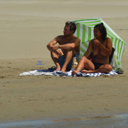 Pic #3 South Of France On Beach This Summer 3 - Topless Girls, Beach, Big Tits, Brunette, Outdoors, Beach Voyeur