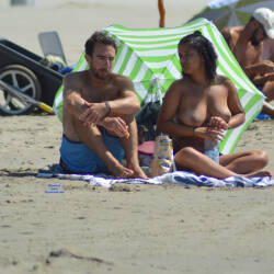 Pic #7 South Of France On Beach This Summer 3 - Topless Girls, Beach, Big Tits, Brunette, Outdoors, Beach Voyeur