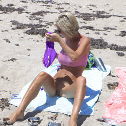 Pic #3 Changing On The Beach - Beach, Mature, Outdoors, Shaved, Amateur, Blonde