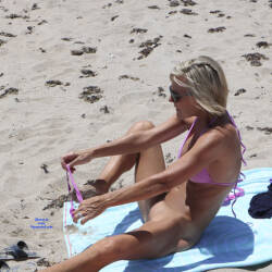 Pic #4 Changing On The Beach - Beach, Mature, Outdoors, Shaved, Amateur, Blonde