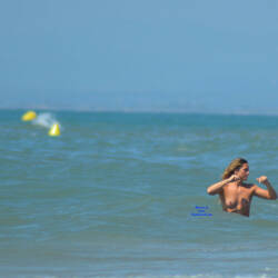 Pic #9 South Of France On Beach This Summer Mix - Topless Girls, Beach, Brunette, Outdoors, Bikini Voyeur