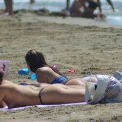 Pic #5 South Of France On Beach This Summer Mix - Topless Girls, Beach, Brunette, Outdoors, Bikini Voyeur