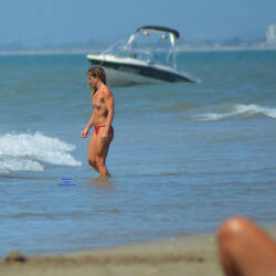 Pic #10 South Of France On Beach This Summer Mix - Topless Girls, Beach, Brunette, Outdoors, Bikini Voyeur