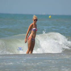 Pic #4 South Of France On Beach This Summer Mix - Topless Girls, Beach, Brunette, Outdoors, Bikini Voyeur