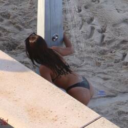 Pic #4 Brunette Beauty On A French Beach - Beach, Blonde, Outdoors, Bikini Voyeur