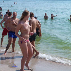 Pic #5 Life Is A Beach - Topless Girls, Beach, Brunette, Outdoors, Beach Voyeur, Medium Tits