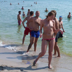 Pic #6 Life Is A Beach - Topless Girls, Beach, Brunette, Outdoors, Beach Voyeur, Medium Tits