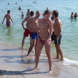 Pic #7 Life Is A Beach - Topless Girls, Beach, Brunette, Outdoors, Beach Voyeur, Medium Tits