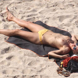 Pic #1 Slim Beauty On The Beach - Topless Girls, Beach, Outdoors, Medium Tits, Beach Voyeur