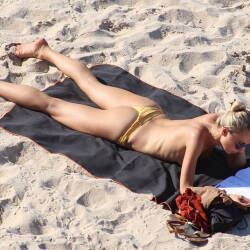 Pic #2 Slim Beauty On The Beach - Topless Girls, Beach, Outdoors, Medium Tits, Beach Voyeur