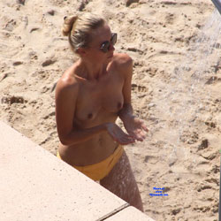 Pic #3 Slim Beauty On The Beach - Topless Girls, Beach, Outdoors, Medium Tits, Beach Voyeur