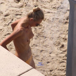 Pic #4 Slim Beauty On The Beach - Topless Girls, Beach, Outdoors, Medium Tits, Beach Voyeur