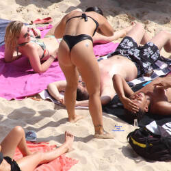 Pic #7 Tattooed Brunette Beauty On The Beach - Beach, Brunette, Outdoors, Bikini Voyeur, Amateur, Tattoos