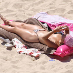 Pic #1 Topless Sunbathing - Topless Girls, Beach, Brunette, Outdoors, Small Tits, Beach Voyeur