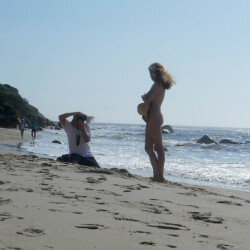 Pic #2 Shooting The Shoot - Nude Girls, Beach, Big Tits, Brunette, Outdoors, Bush Or Hairy, Beach Voyeur