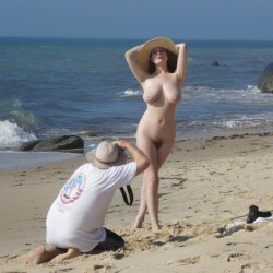 Pic #7 Shooting The Shoot - Nude Girls, Beach, Big Tits, Brunette, Outdoors, Bush Or Hairy, Beach Voyeur