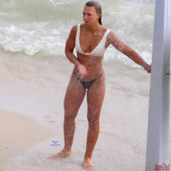 Pic #4 Sporty Beauty - Beach, Brunette, Outdoors, Bikini Voyeur