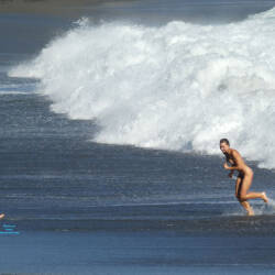 Pic #4 Wave Riders - Nude Girls, Beach, Brunette, Outdoors, Beach Voyeur