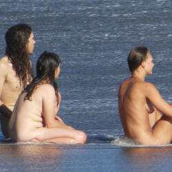 Pic #6 Wave Riders - Nude Girls, Beach, Brunette, Outdoors, Beach Voyeur