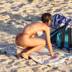 Pic #6 Beauty Just After A Shower - Beach, Brunette, Outdoors, Bikini Voyeur