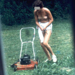 Pic #3 The Neighbor - Topless Girls, Brunette, Outdoors, Medium Tits