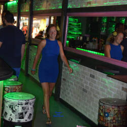 Pic #2 Flashing Pussy At The Bar - Pantieless Girls, Public Exhibitionist, Flashing, Outdoors, Public Place, Shaved, Amateur