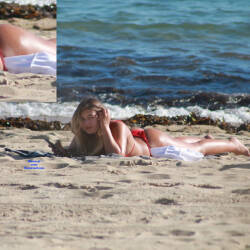 Pic #6 Topless Beach In Britanny - Topless Girls, Beach, Brunette, Beach Voyeur