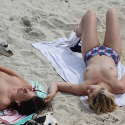 Pic #8 Topless Beach In Britanny - Topless Girls, Beach, Brunette, Beach Voyeur