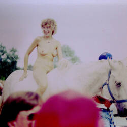 Pic #3 Lady Godiva Contest From 1984 - Nude Girls, Big Tits, Brunette, Outdoors, Small Tits, Bush Or Hairy, Amateur