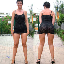 Pic #2 Fronts And Backs - Brunette, Public Exhibitionist, Flashing, Outdoors, Amateur, Shaved, Body Piercings