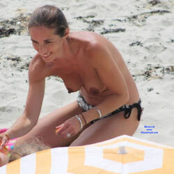 Pic #5 Beautiful Topless Women - Topless Girls, Beach, Big Tits, Brunette, Outdoors, Beach Voyeur