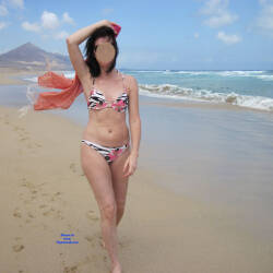 Pic #3 First Time With Sara - Nude Amateurs, Beach, Brunette, Mature, Outdoors, Small Tits, Bush Or Hairy, Amateur