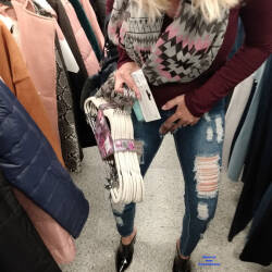 Pic #6 Shopping With My Special Jeans - Big Tits, Blonde, Public Exhibitionist, Flashing, Public Place, Amateur