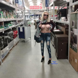 Pic #1 Shopping With My Special Jeans - Big Tits, Blonde, Public Exhibitionist, Flashing, Public Place, Amateur